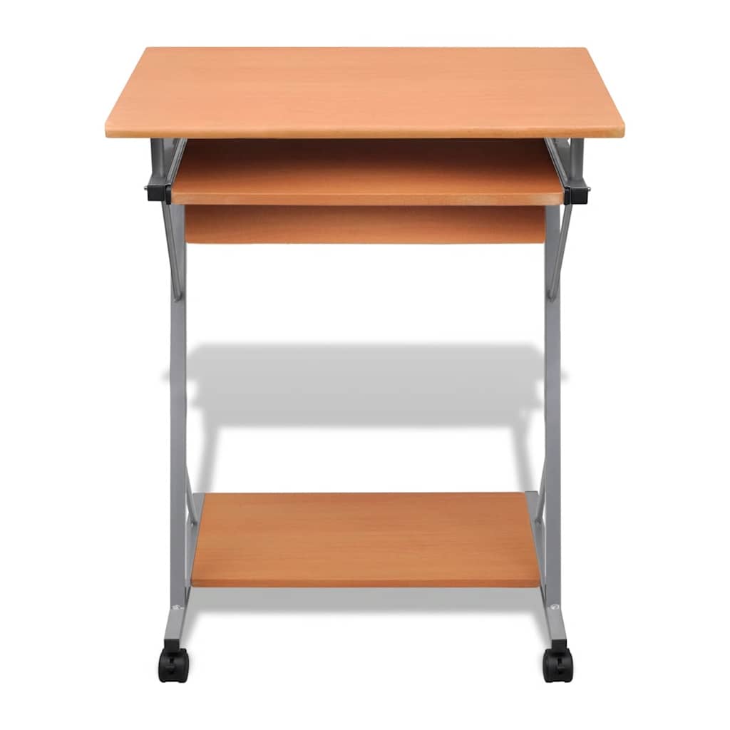 20052 vidaXL Compact Computer Desk with Pull-out Keyboard Tray Brown - 60 x 40 x 74 cm