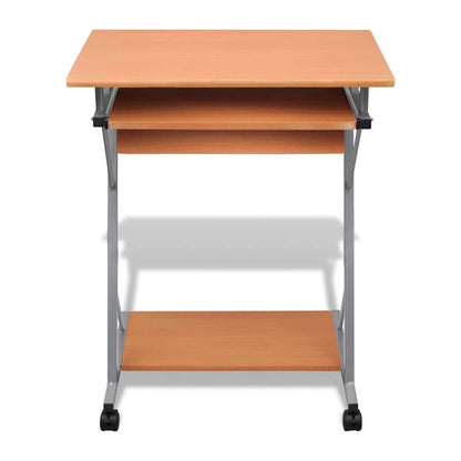 20052 vidaXL Compact Computer Desk with Pull-out Keyboard Tray Brown - 60 x 40 x 74 cm