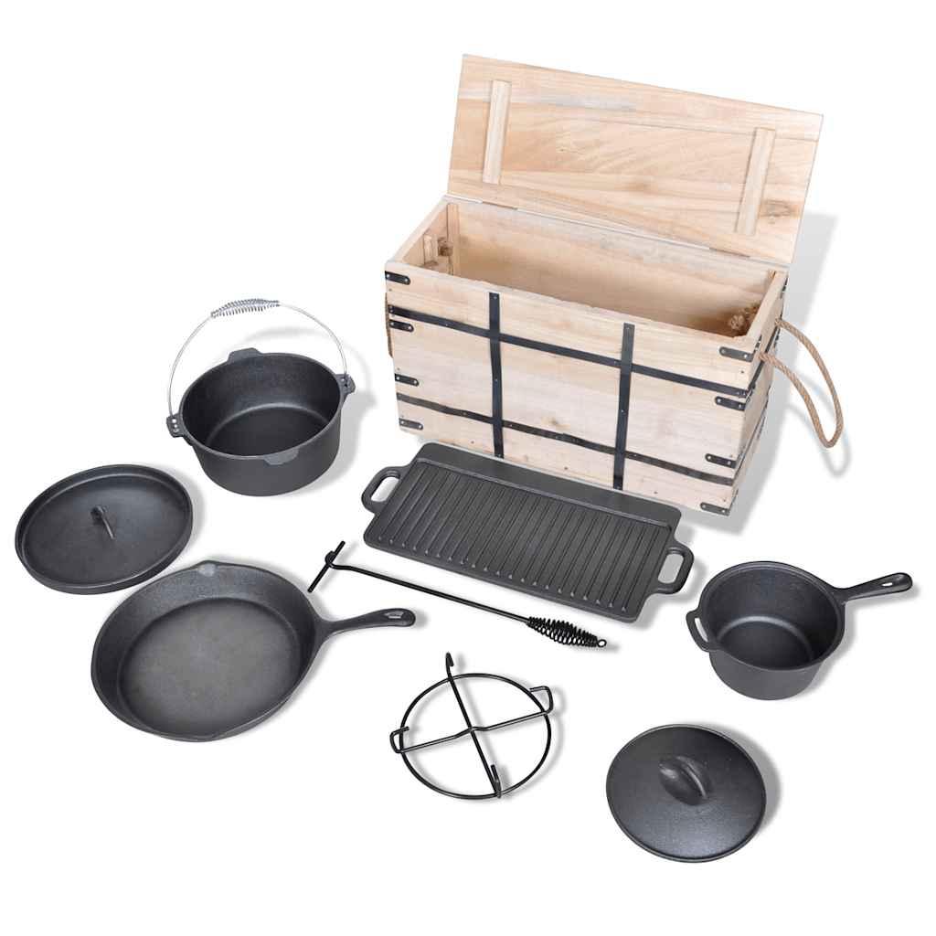 40829 Dutch Oven Set 9pcs - Black - 55 x 21 x 34 cm