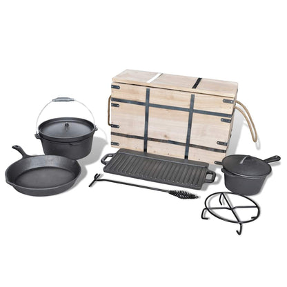 40829 Dutch Oven Set 9pcs - Black - 55 x 21 x 34 cm