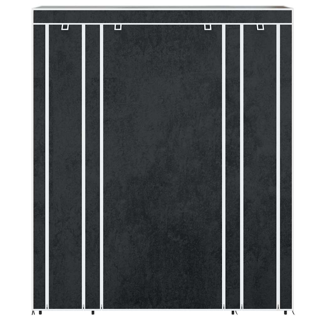 vidaXL Fabric Wardrobe with Compartments and Rods 45x150x176 cm Black
