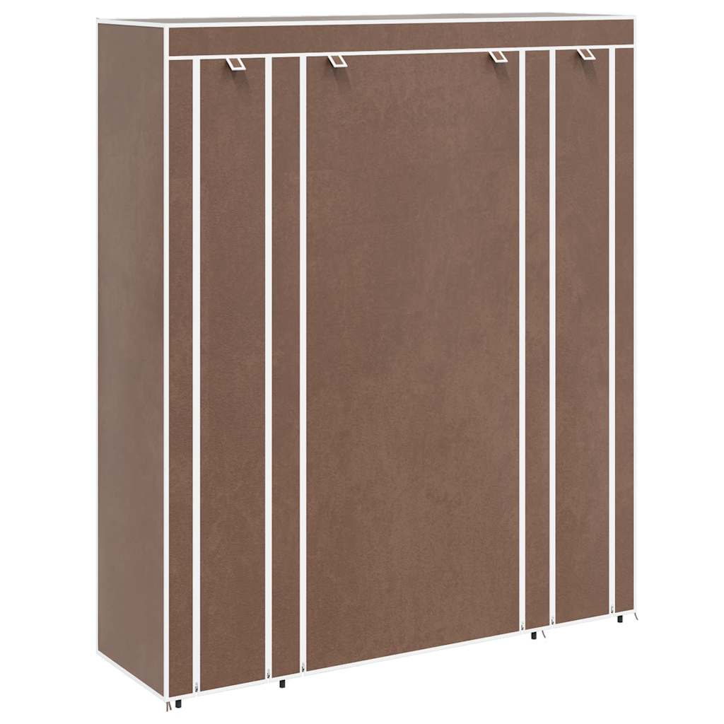 vidaXL Fabric Wardrobe with Compartments and Rods 45x150x176 cm Brown