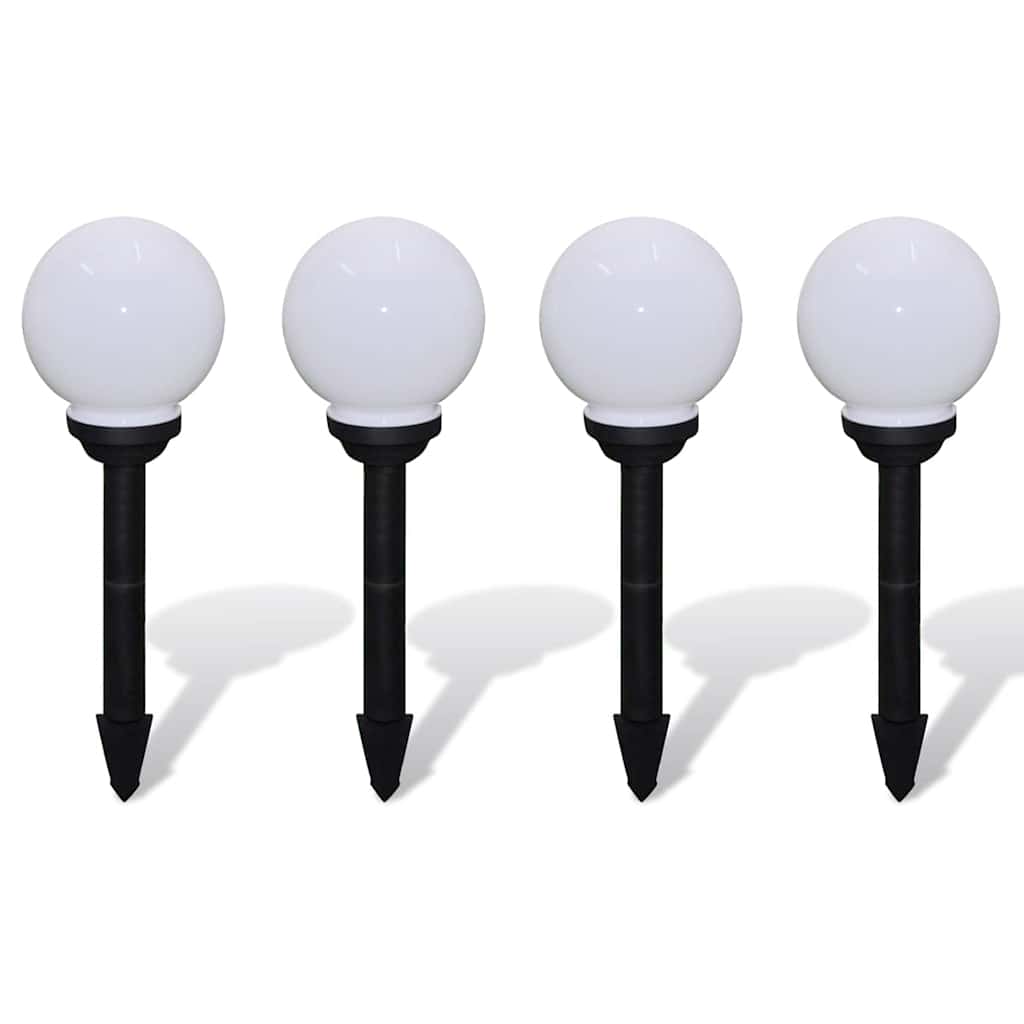 40863 vidaXL Outdoor Pathway Lamps 4 pcs LED 15 cm with Ground Spike - White
