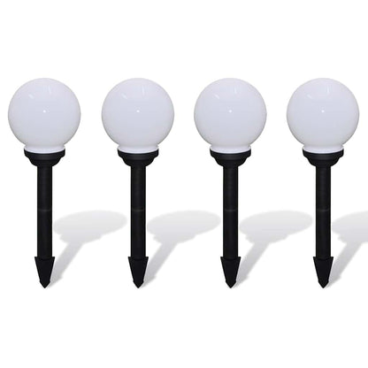 40863 vidaXL Outdoor Pathway Lamps 4 pcs LED 15 cm with Ground Spike - White
