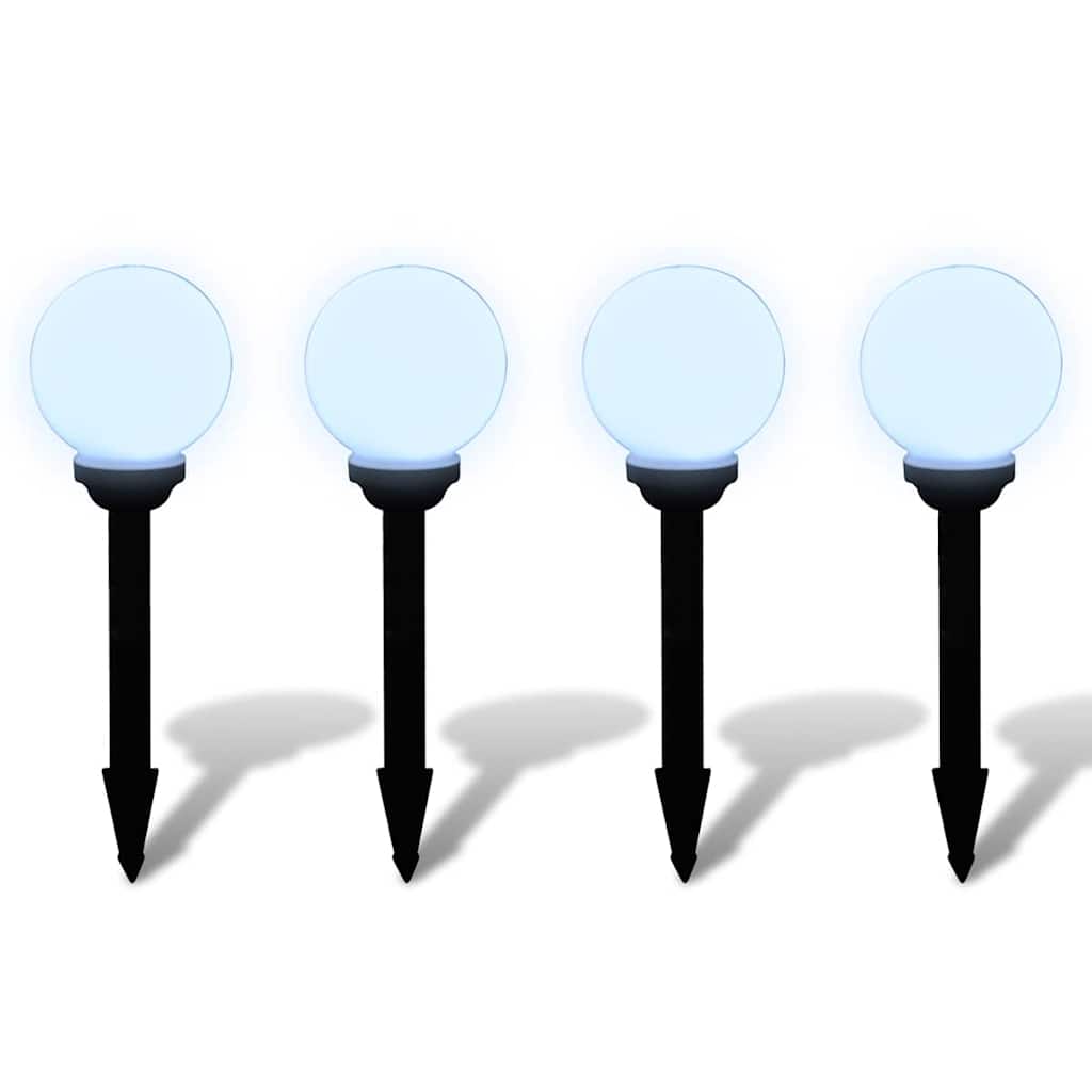 40863 vidaXL Outdoor Pathway Lamps 4 pcs LED 15 cm with Ground Spike - White