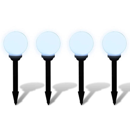 40863 vidaXL Outdoor Pathway Lamps 4 pcs LED 15 cm with Ground Spike - White