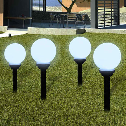 40863 vidaXL Outdoor Pathway Lamps 4 pcs LED 15 cm with Ground Spike - White
