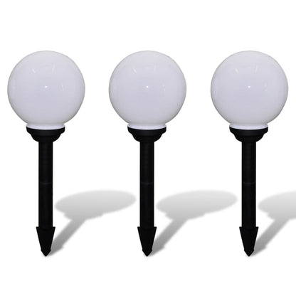 40864 vidaXL Outdoor Pathway Lamps 3 pcs LED 20 cm with Ground Spike - White