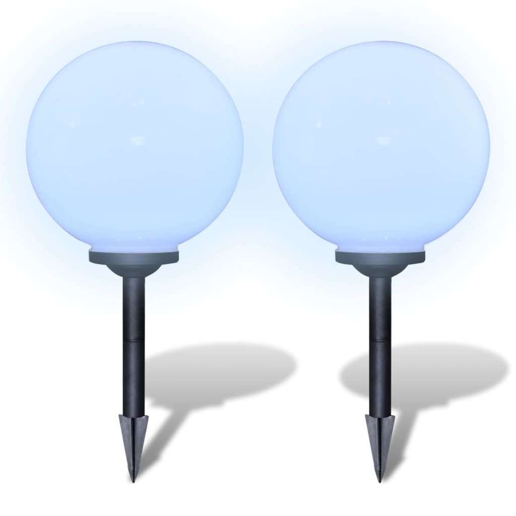 40865 vidaXL Outdoor Pathway Lamps 2 pcs LED 30 cm with Ground Spike - White