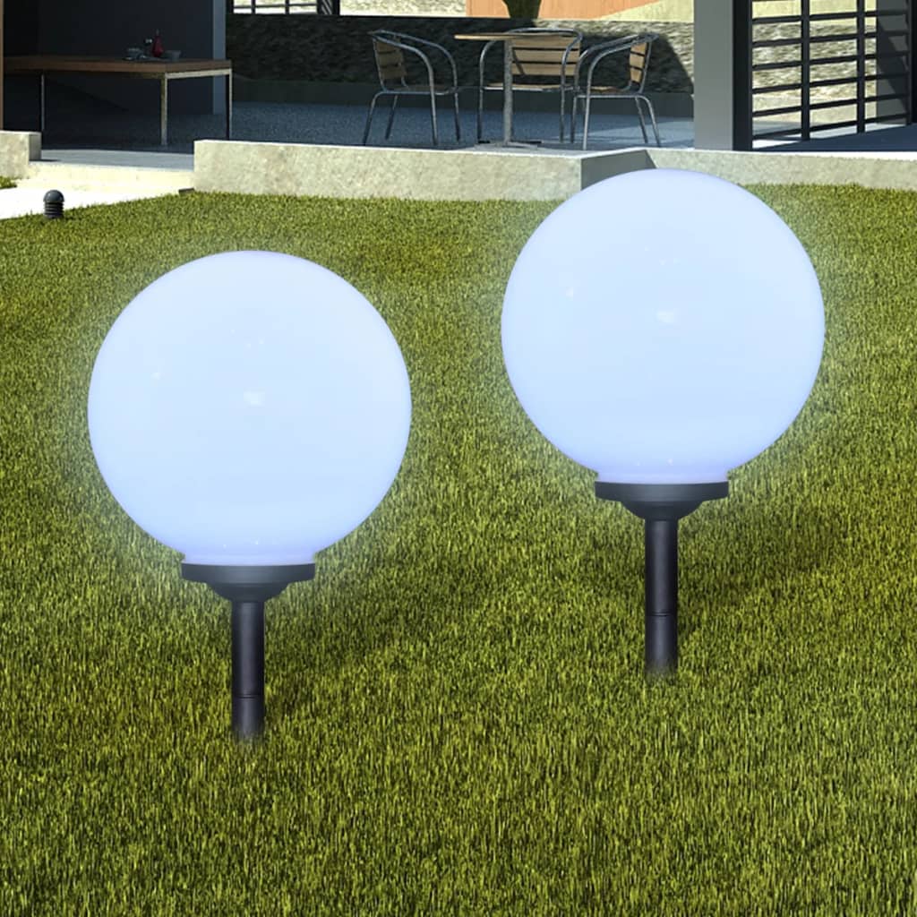 40865 vidaXL Outdoor Pathway Lamps 2 pcs LED 30 cm with Ground Spike - White