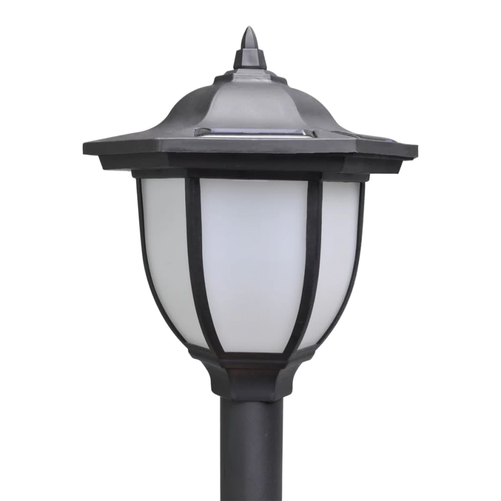 Chain Fence with Solar Lights Two LED Lamps Two Poles - Grey