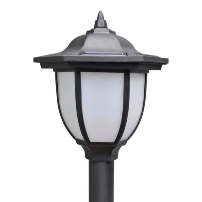 Chain Fence with Solar Lights Two LED Lamps Two Poles - Grey
