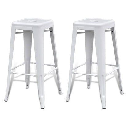 vidaXL Bar Stools 2 pcs White Steel - 43 x 43 x 76 cm