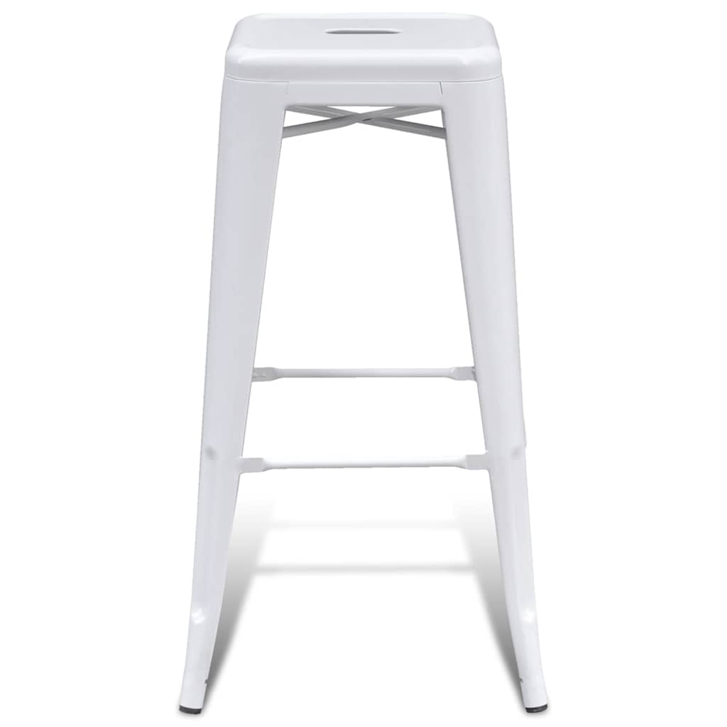 vidaXL Bar Stools 2 pcs White Steel - 43 x 43 x 76 cm
