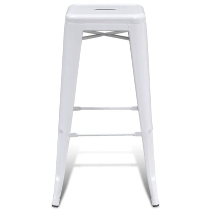 vidaXL Bar Stools 2 pcs White Steel - 43 x 43 x 76 cm