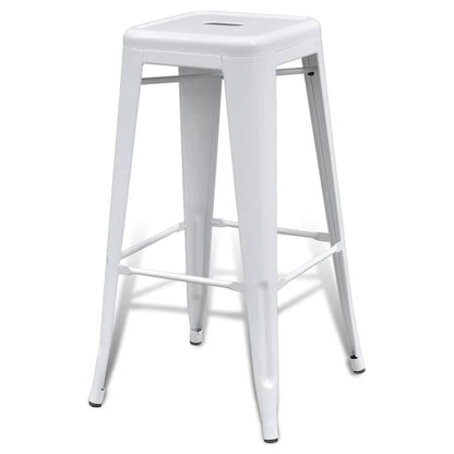 vidaXL Bar Stools 2 pcs White Steel - 43 x 43 x 76 cm