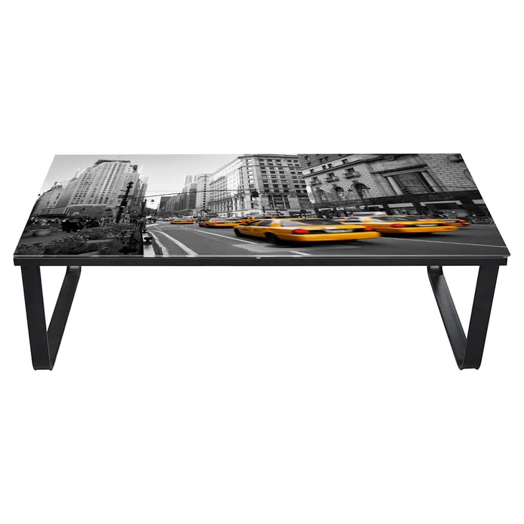 vidaXL Coffee Table with Glass Top Rectangular - Multicolour - 90 x 45 x 32 cm