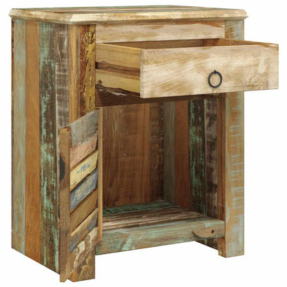 vidaXL End Table with 1 Drawer 1 Door Reclaimed Wood - Brown - 45 x 33 x 55 cm