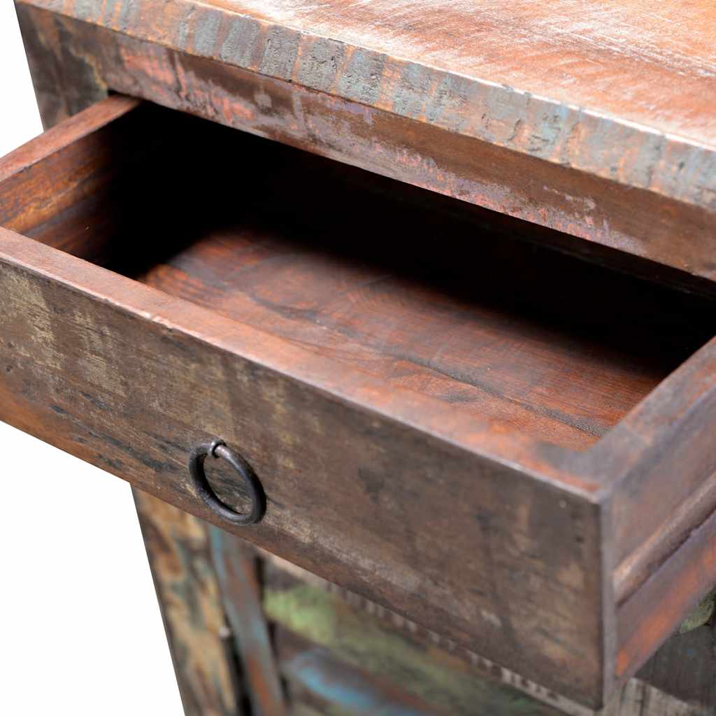 vidaXL End Table with 1 Drawer 1 Door Reclaimed Wood - Brown - 45 x 33 x 55 cm