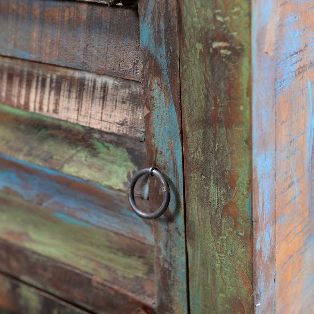 vidaXL End Table with 1 Drawer 1 Door Reclaimed Wood - Brown - 45 x 33 x 55 cm
