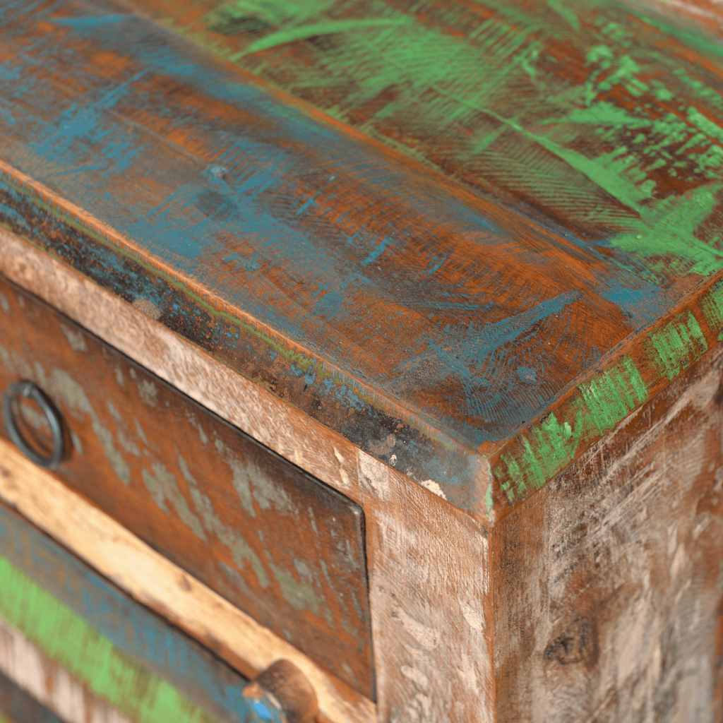 vidaXL End Table with 1 Drawer 1 Door Reclaimed Wood - Brown - 45 x 33 x 55 cm