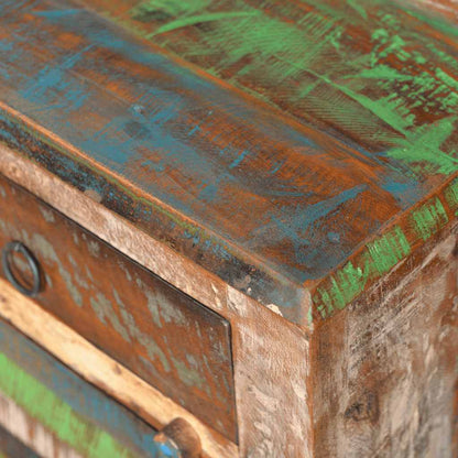 vidaXL End Table with 1 Drawer 1 Door Reclaimed Wood - Brown - 45 x 33 x 55 cm