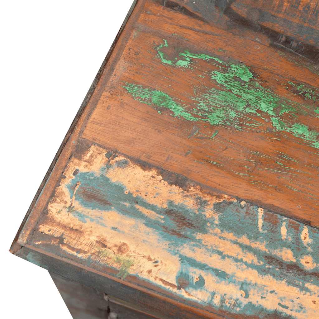 vidaXL End Table with 1 Drawer 1 Door Reclaimed Wood - Brown - 45 x 33 x 55 cm