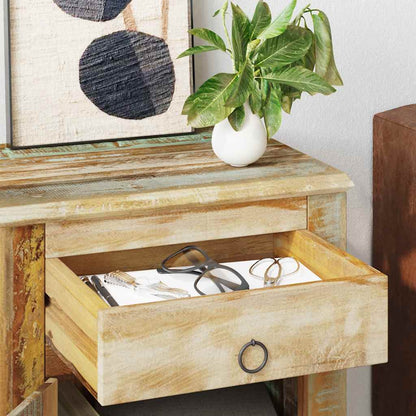 vidaXL End Table with 1 Drawer 1 Door Reclaimed Wood - Brown - 45 x 33 x 55 cm