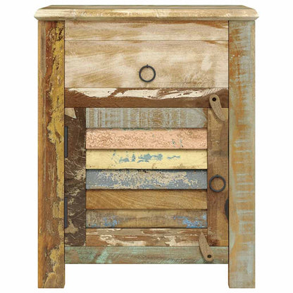 vidaXL End Table with 1 Drawer 1 Door Reclaimed Wood - Brown - 45 x 33 x 55 cm