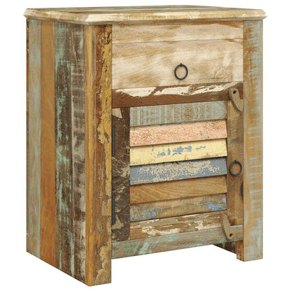 vidaXL End Table with 1 Drawer 1 Door Reclaimed Wood - Brown - 45 x 33 x 55 cm