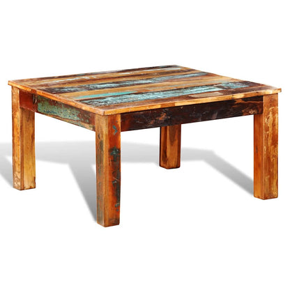 vidaXL Coffee Table Square Reclaimed Wood - Brown - 80 x 80 x 45 cm