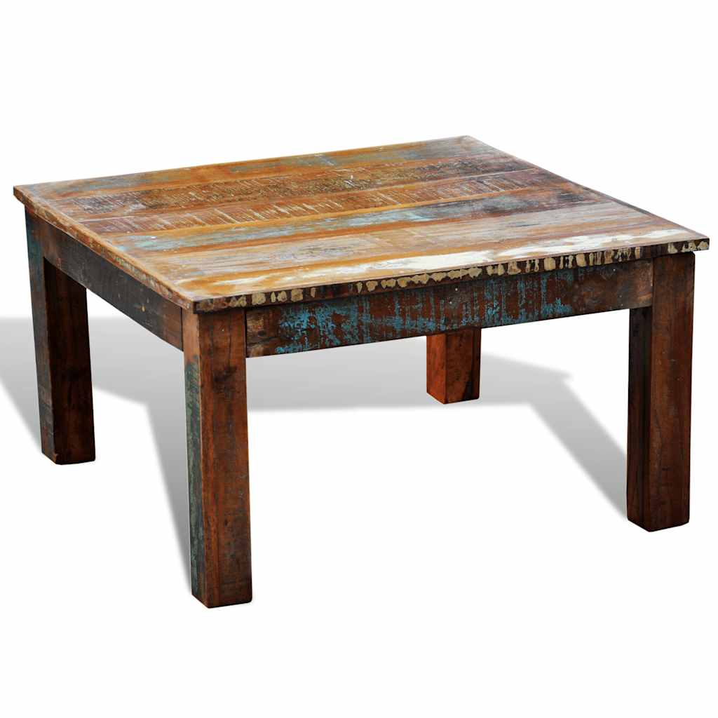 vidaXL Coffee Table Square Reclaimed Wood - Brown - 80 x 80 x 45 cm