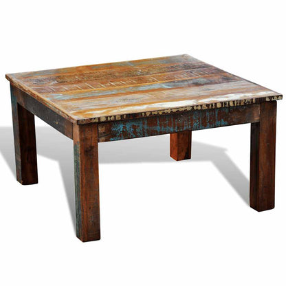 vidaXL Coffee Table Square Reclaimed Wood - Brown - 80 x 80 x 45 cm