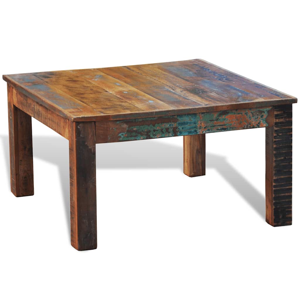 vidaXL Coffee Table Square Reclaimed Wood - Brown - 80 x 80 x 45 cm