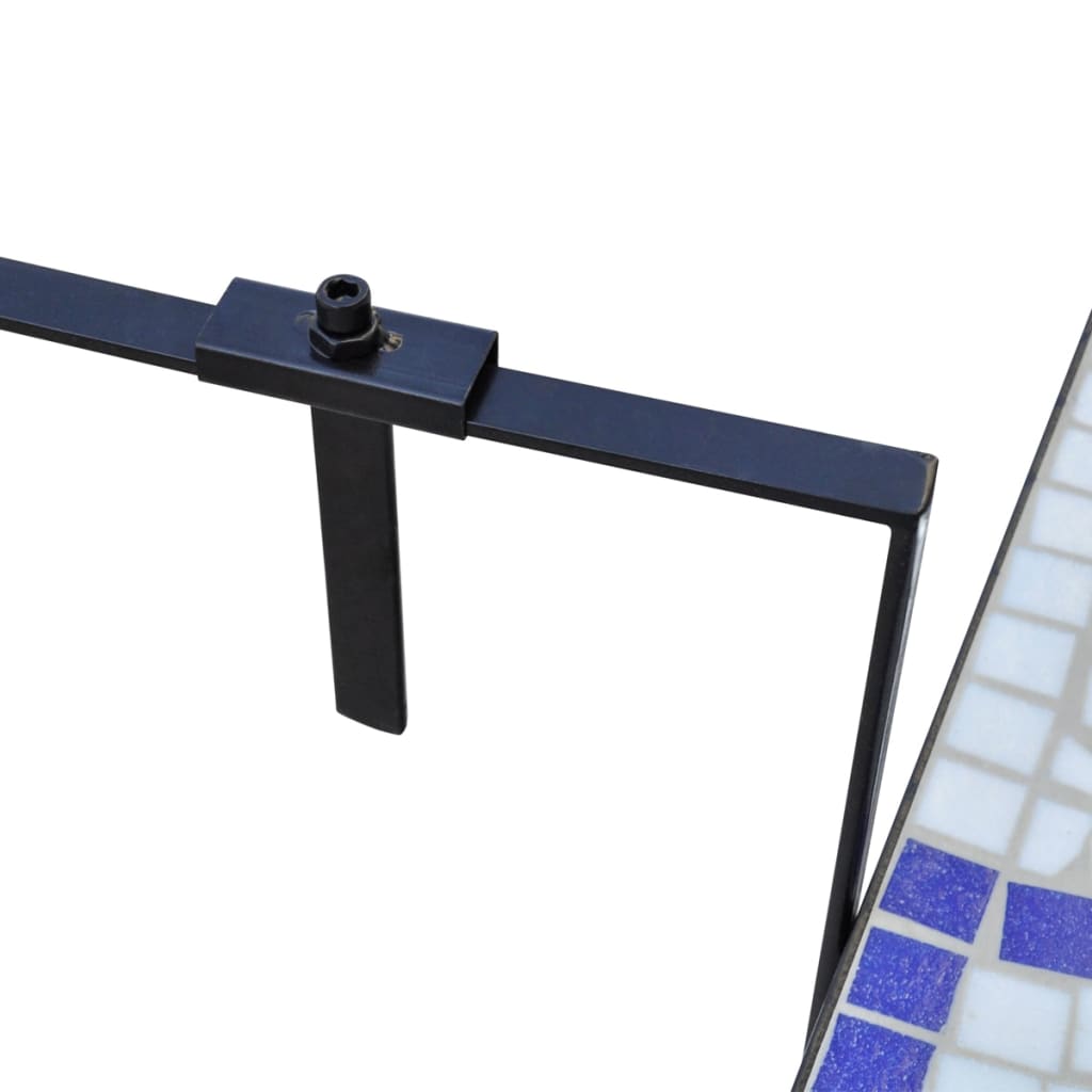 vidaXL Hanging Balcony Table Blue and White Mosaic - Multicolour - 76 x 56 x 64 cm