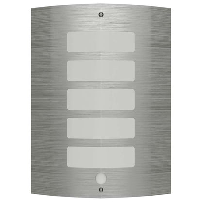 Wall Lamp Stainless Steel with Motion Sensor - Silver