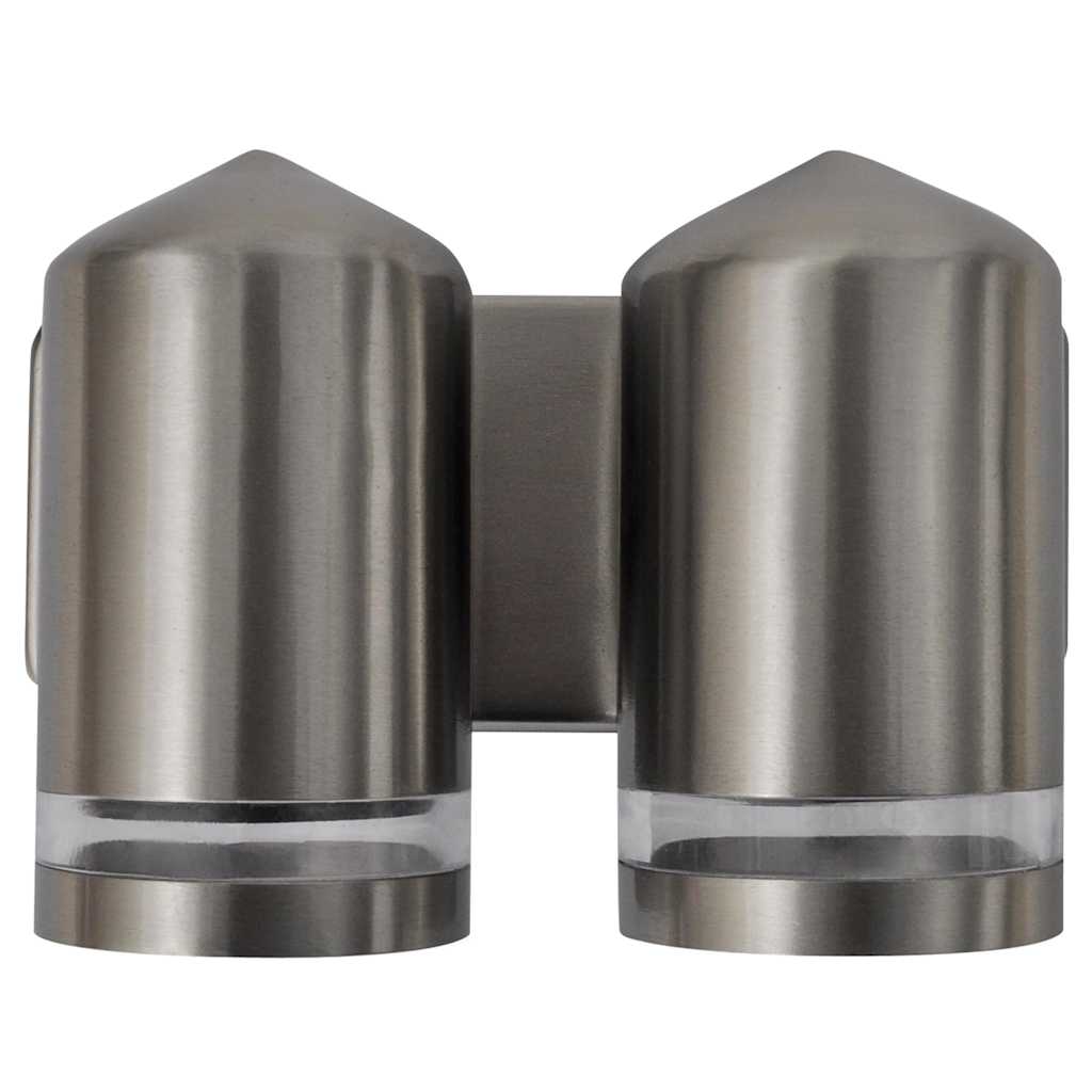 vidaXL LED Wall Lamp Stainless Steel Down with Cone Head - Silver
