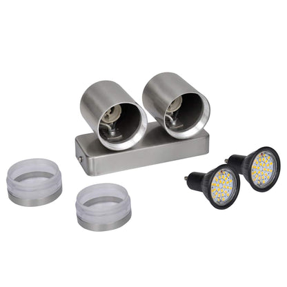 vidaXL LED Wall Lamp Stainless Steel Down with Cone Head - Silver