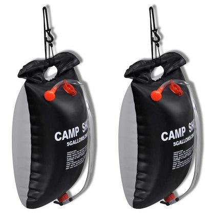 141122 Camp Shower Solar Shower Outdoor Bath 20 L 2 pcs - Black - 59.5 x 40 cm