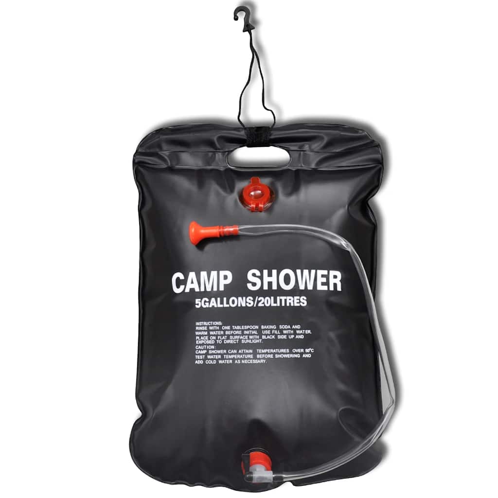 141122 Camp Shower Solar Shower Outdoor Bath 20 L 2 pcs - Black - 59.5 x 40 cm