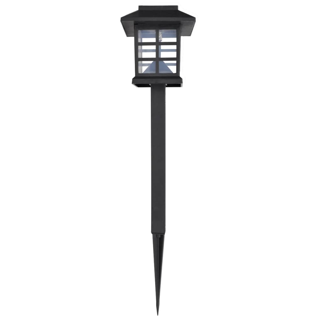 Outdoor Solar Lamp LED Light 12 pcs Spike 8.6 x 8.6 x 38 cm - Black