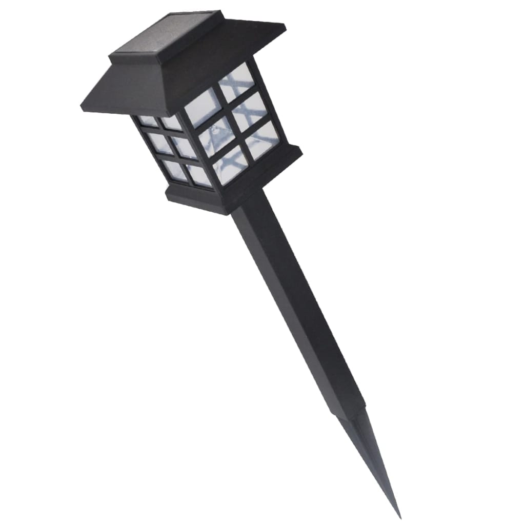 Outdoor Solar Lamp LED Light 12 pcs Spike 8.6 x 8.6 x 38 cm - Black
