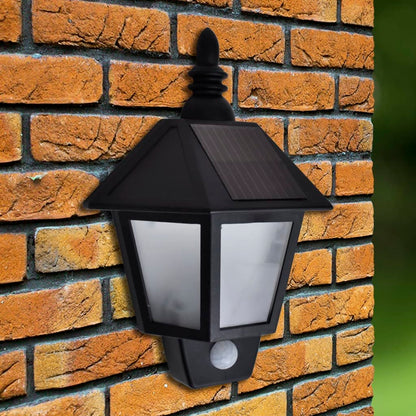 Solar Wall Lamp with Motion Sensor - Black