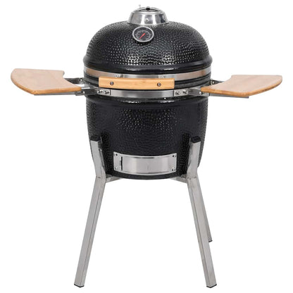 Kamado Barbecue Grill Smoker Ceramic 33 cm - Black
