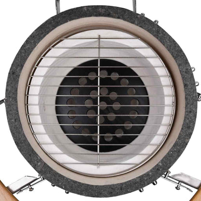 Kamado Barbecue Grill Smoker Ceramic 33 cm - Black