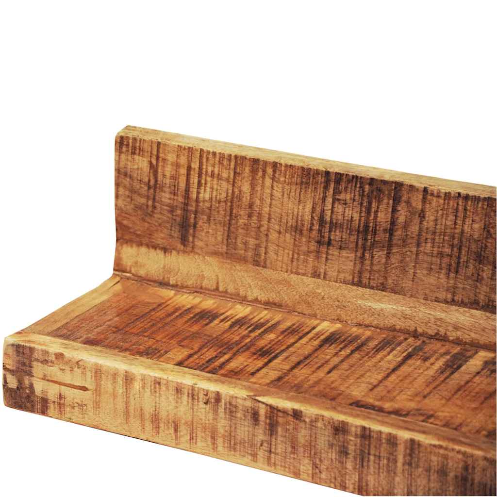 241088 vidaXL Display Shelf 2 pcs Solid Wood Wall-Mounted - Brown - 110 x 16 x 16 cm