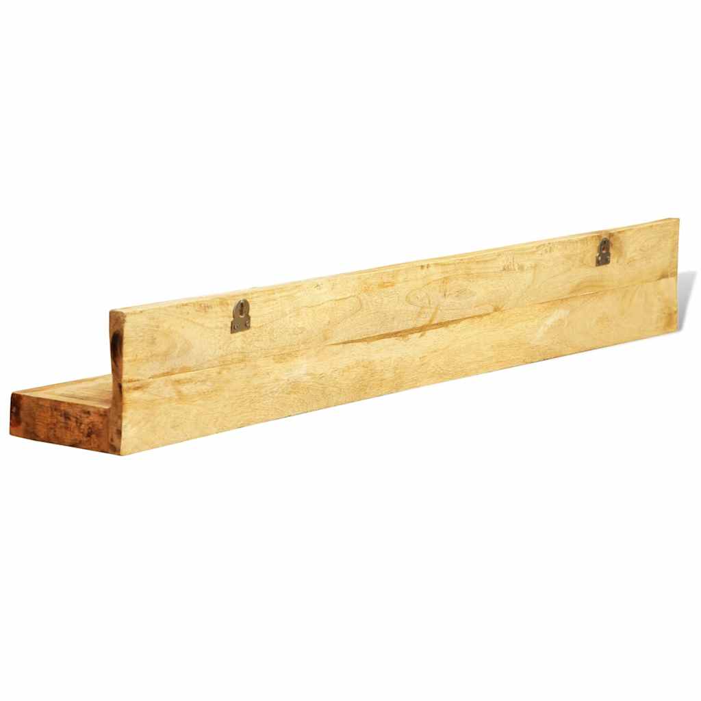 241088 vidaXL Display Shelf 2 pcs Solid Wood Wall-Mounted - Brown - 110 x 16 x 16 cm