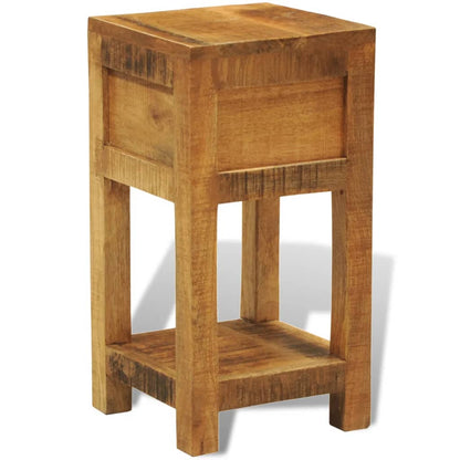 vidaXL Nightstand with 1 Drawer Solid Mango Wood - Brown - 30 x 30 x 58 cm