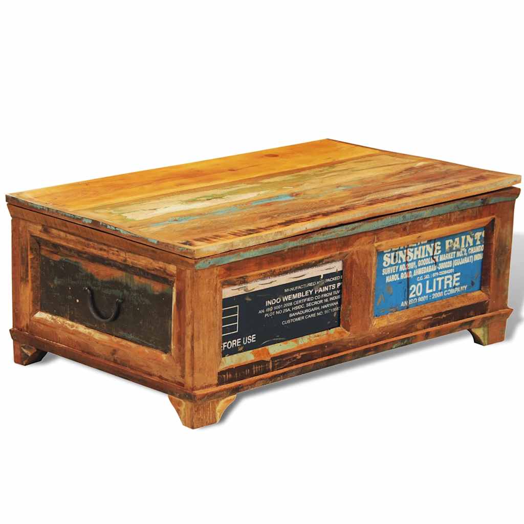 vidaXL Coffee Table with Storage Vintage Reclaimed Wood - Brown - 85 x 50 x 35 cm