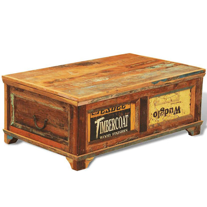 vidaXL Coffee Table with Storage Vintage Reclaimed Wood - Brown - 85 x 50 x 35 cm